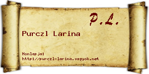 Purczl Larina névjegykártya